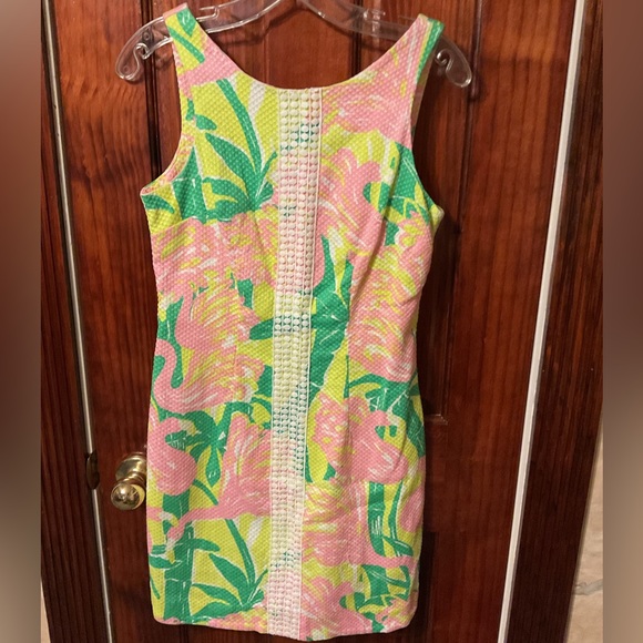 Lilly Pulitzer Flamingo Fan Dance Shift Dress Size 2 - Picture 1 of 3